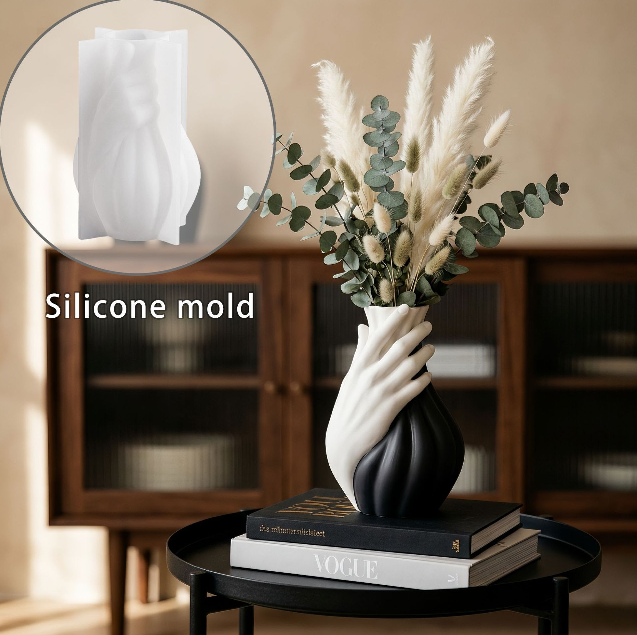 Hand Holding Vase Figurine Resin Mold