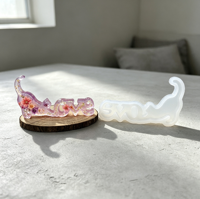 Cat Love Figurine Resin Mold
