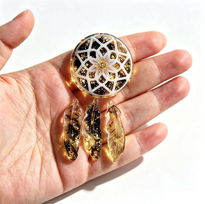 Interchangeable Dreamcatcher Jewelry Backing & Decorative Resin Mold