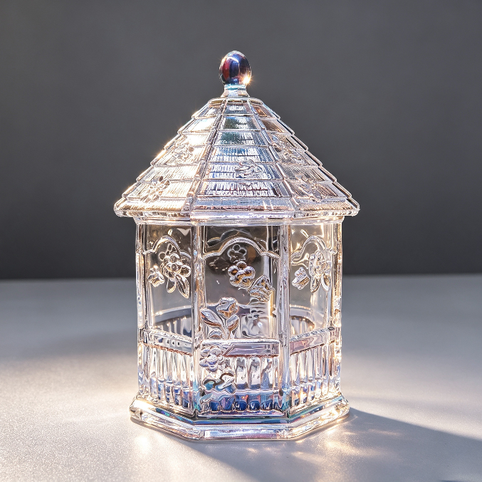 Handmade Crystal Embossed Flower Garden Large Capacity Storage Jar Resin Mold