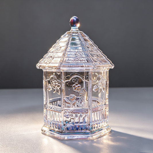Handmade Crystal Embossed Flower Garden Large Capacity Storage Jar Resin Mold