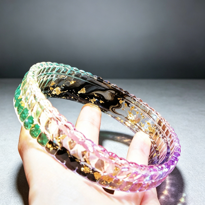 Handmade Diamond-Edged Round Tray Resin Mold