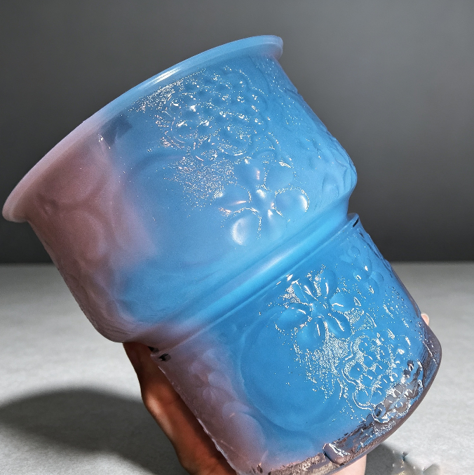 Handmade Crystal Frosted Embossed Birds & Flowers Storage Jar Resin Mold