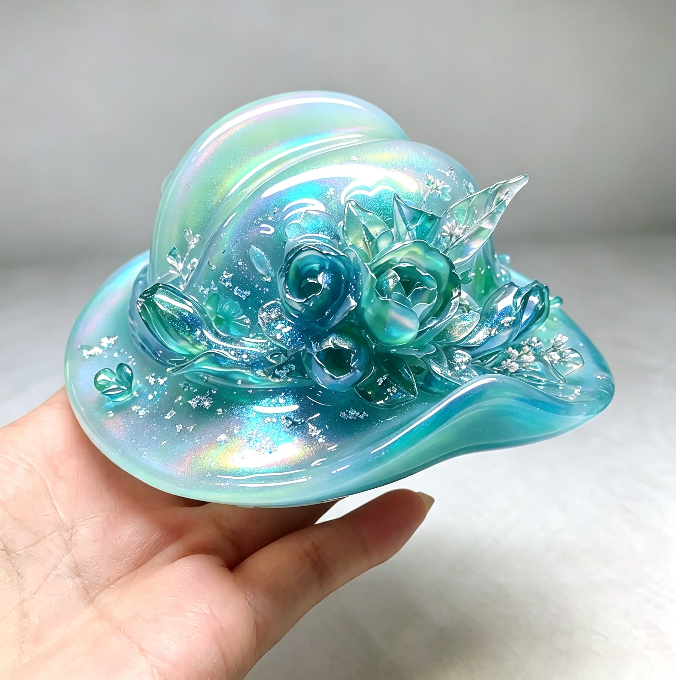 Handmade Vintage Flower Top Hat Phone Stand Resin Mold