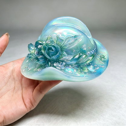 Handmade Vintage Flower Top Hat Phone Stand Resin Mold