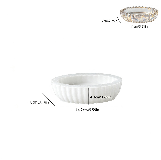 Wavy Oval Storage Decoration Resin Mold