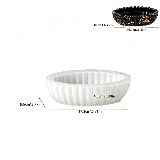Wavy Oval Storage Decoration Resin Mold