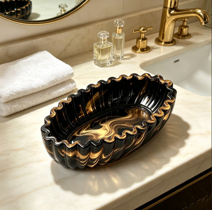 Wavy Oval Storage Decoration Resin Mold