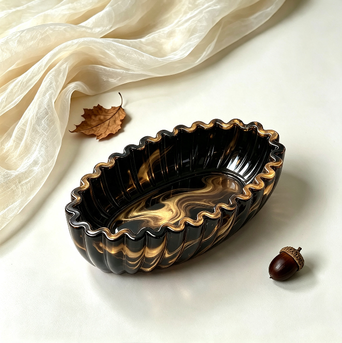 Wavy Oval Storage Decoration Resin Mold