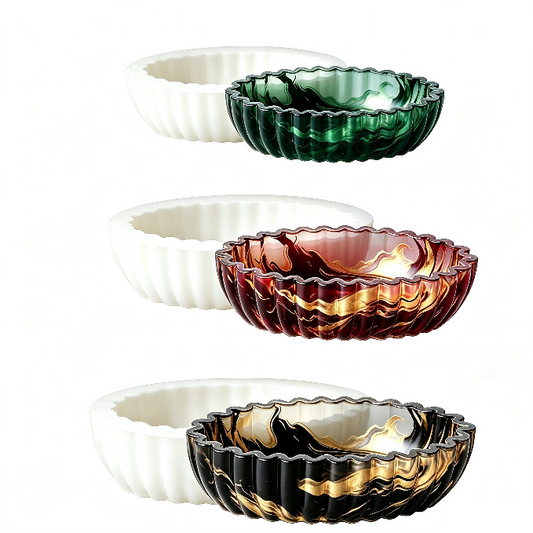 Wavy Oval Storage Decoration Resin Mold