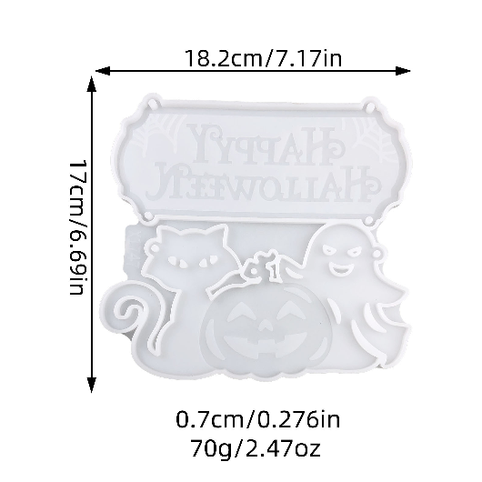 Happy Halloween Hanging Decoration Resin Mold
