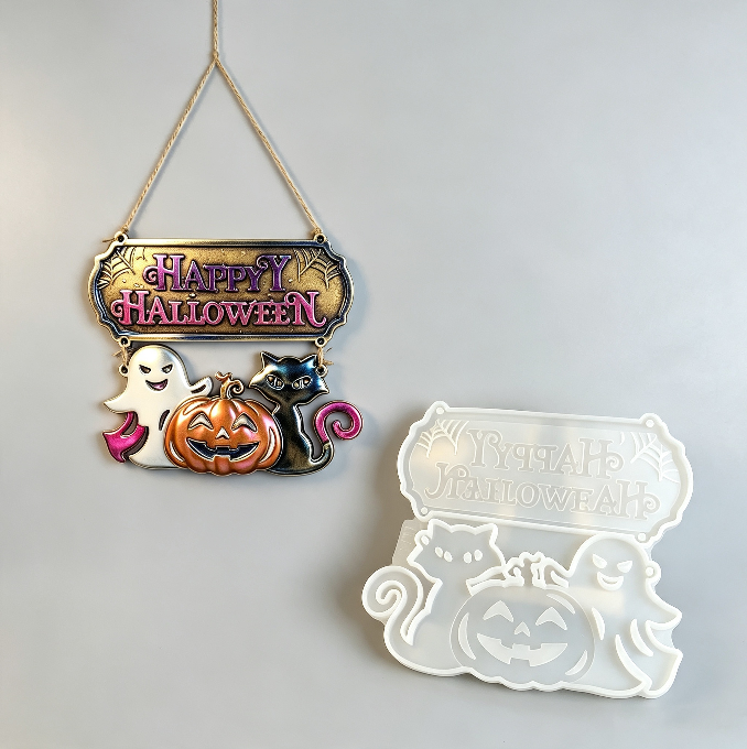 Happy Halloween Hanging Decoration Resin Mold