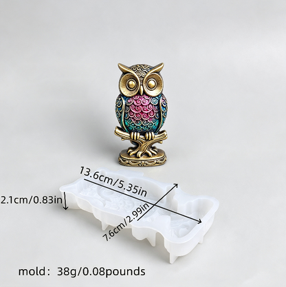 Owl on Branch Figurine Resin Mold