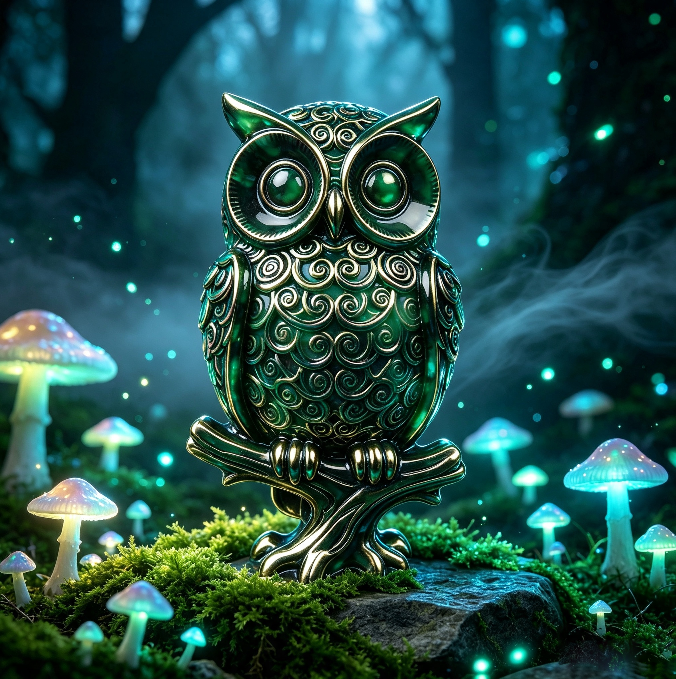 Owl on Branch Figurine Resin Mold