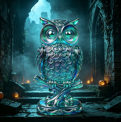 Owl on Branch Figurine Resin Mold