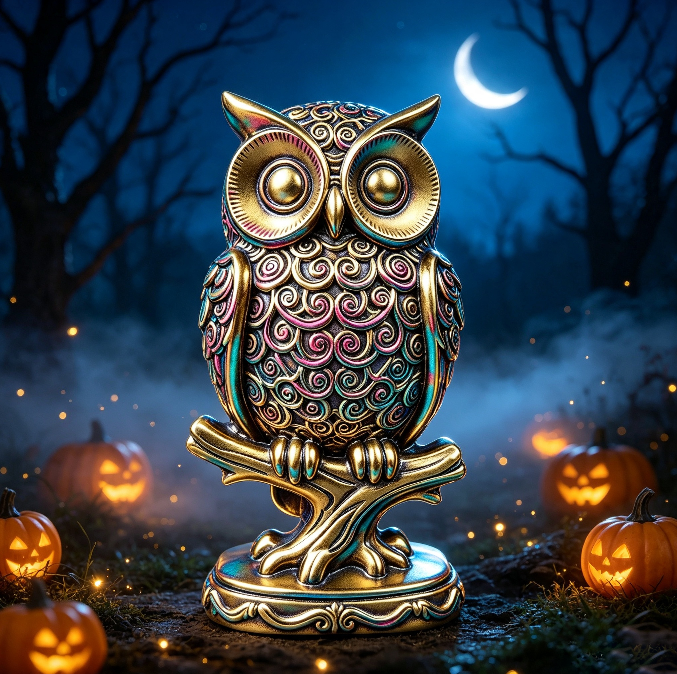Owl on Branch Figurine Resin Mold