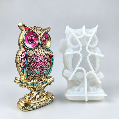 Owl on Branch Figurine Resin Mold