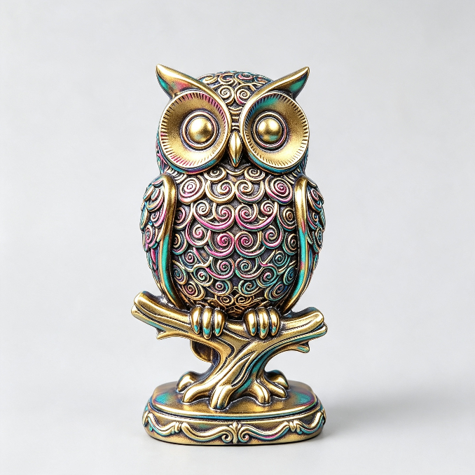 Owl on Branch Figurine Resin Mold