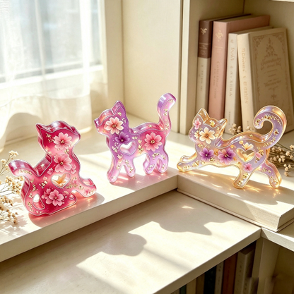 2pcs Cute Cat Figurine Resin Mold Set