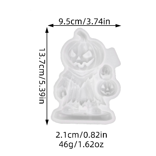 Evil Pumpkin Holding Jack-O'-Lantern Figurine Resin Mold