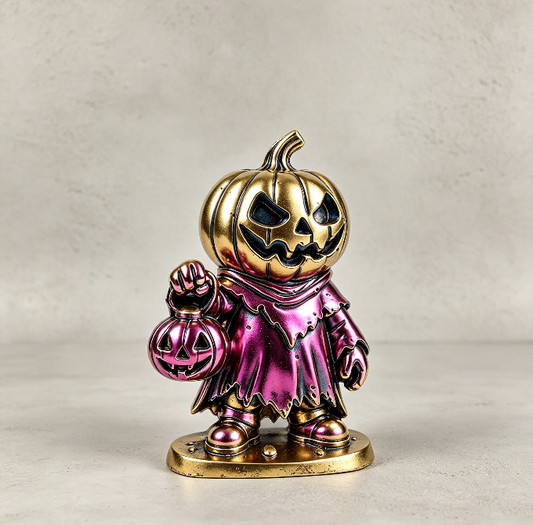 Evil Pumpkin Holding Jack-O'-Lantern Figurine Resin Mold