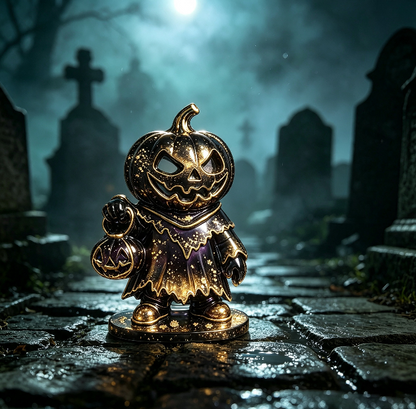 Evil Pumpkin Holding Jack-O'-Lantern Figurine Resin Mold