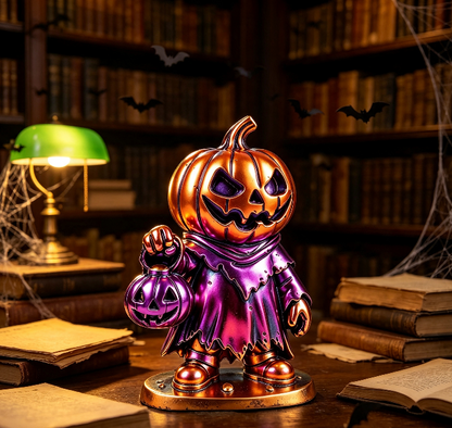 Evil Pumpkin Holding Jack-O'-Lantern Figurine Resin Mold