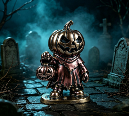 Evil Pumpkin Holding Jack-O'-Lantern Figurine Resin Mold