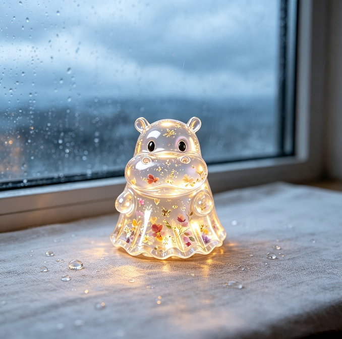 [VIP EXCLUSIVE]Handmade Cute Ghost Hippo Figurine Resin Mold
