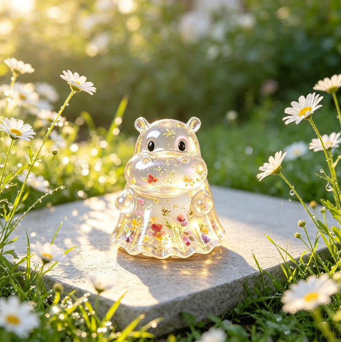 [VIP EXCLUSIVE]Handmade Cute Ghost Hippo Figurine Resin Mold