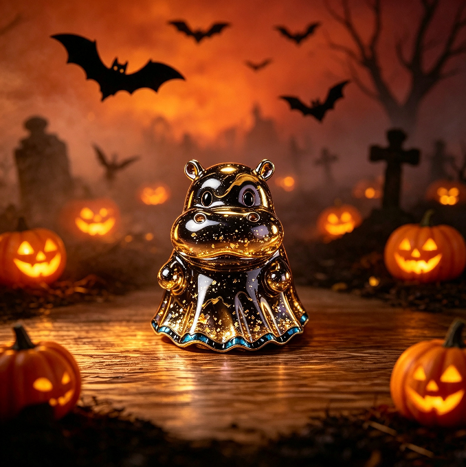 [VIP EXCLUSIVE]Handmade Cute Ghost Hippo Figurine Resin Mold