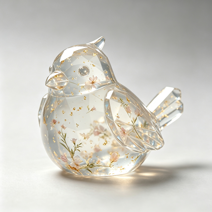 [VIP EXCLUSIVE] Handmade Diamond-Cut Cardinal Bird Figurine Resin Mold
