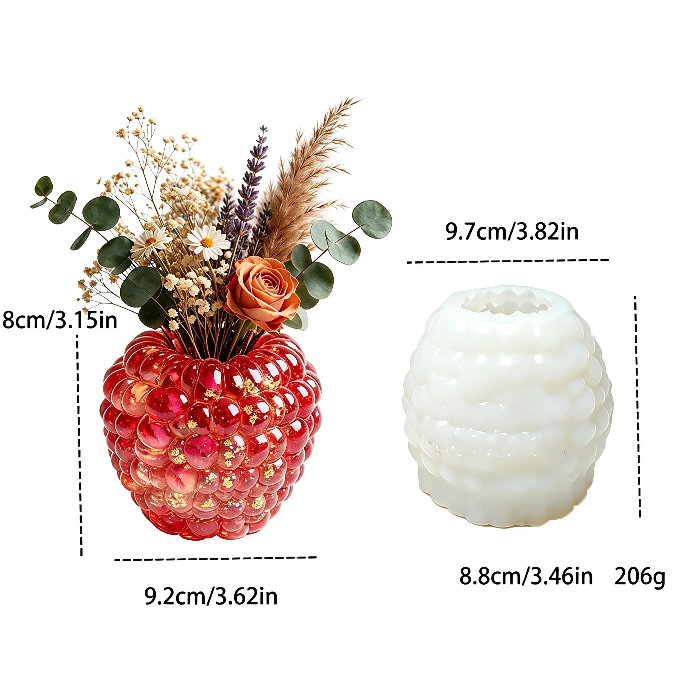 Raspberry-Shaped Vase Figurine Resin Mold