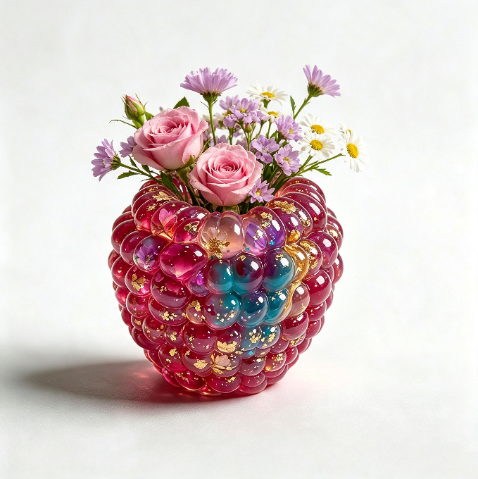 Raspberry-Shaped Vase Figurine Resin Mold