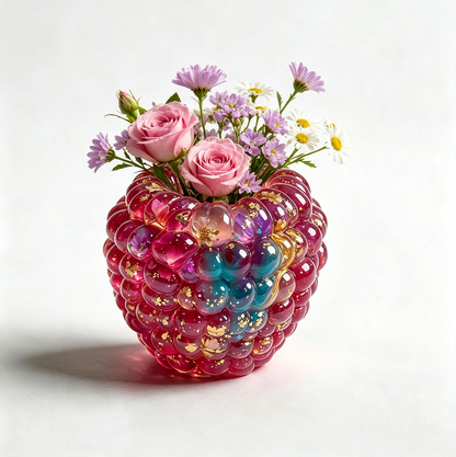 Raspberry-Shaped Vase Figurine Resin Mold