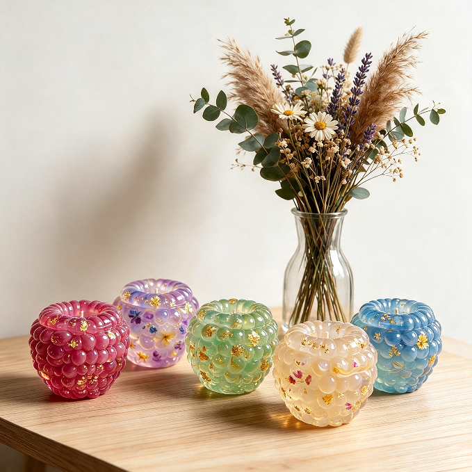 Raspberry-Shaped Vase Figurine Resin Mold