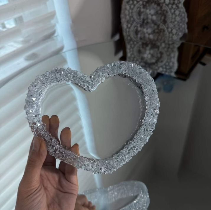 Handmade Heart Crystal Cluster Storage Figurine Resin Mold