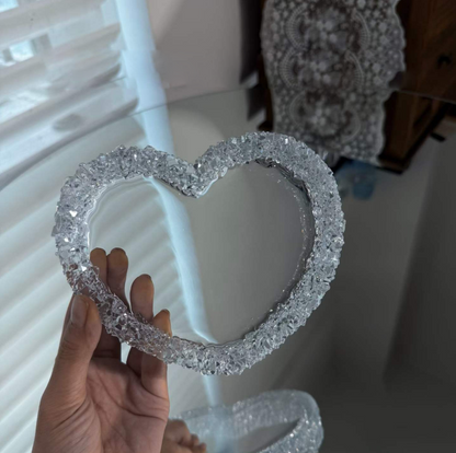 Handmade Heart Crystal Cluster Storage Figurine Resin Mold