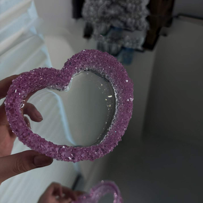 Handmade Heart Crystal Cluster Storage Figurine Resin Mold