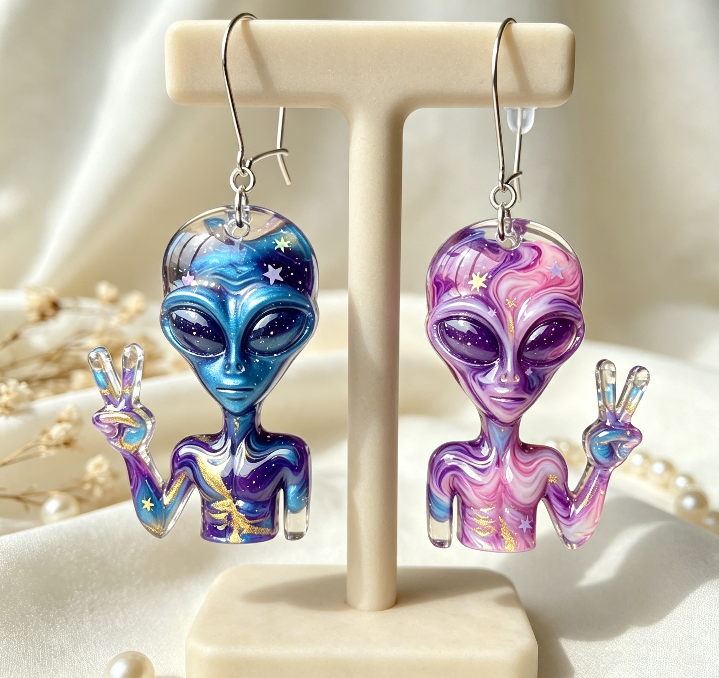 Handmade Alien Earring & Jewelry Decoration Resin Mold