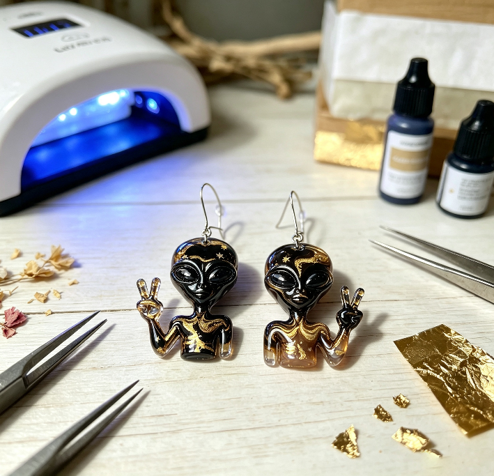 Handmade Alien Earring & Jewelry Decoration Resin Mold