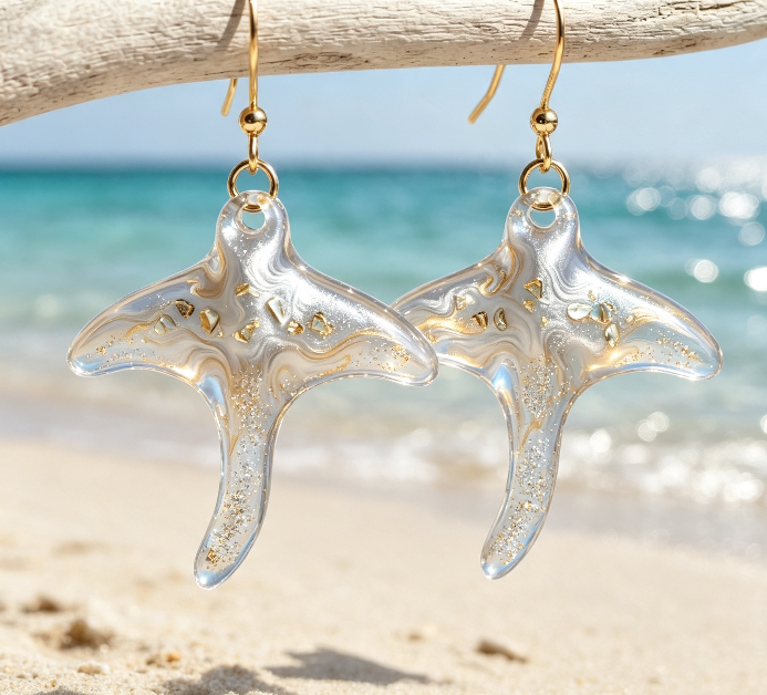 Handmade Cute Stingray Earrings Jewelry Resin Mold