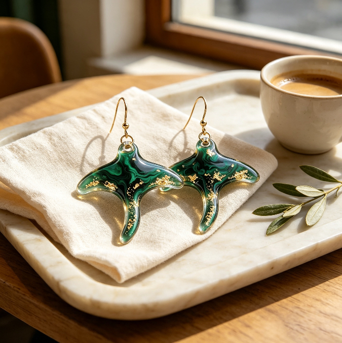 Handmade Cute Stingray Earrings Jewelry Resin Mold
