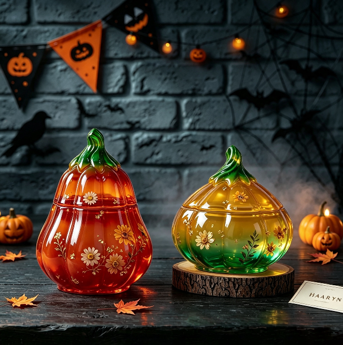 Tall & Short Pumpkin Storage Jar Resin Mold
