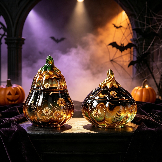 Tall & Short Pumpkin Storage Jar Resin Mold