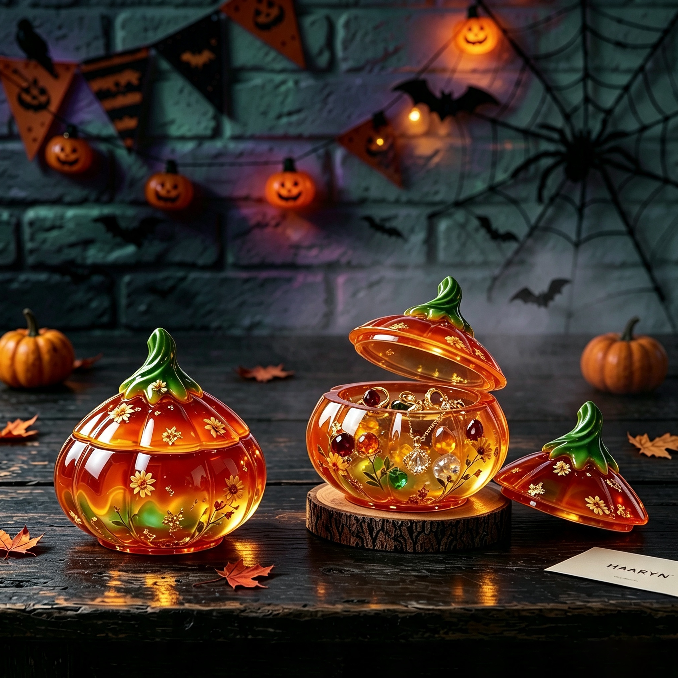 Tall & Short Pumpkin Storage Jar Resin Mold