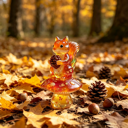 Cute Squirrel on Mushroom Figurine Resin Mold