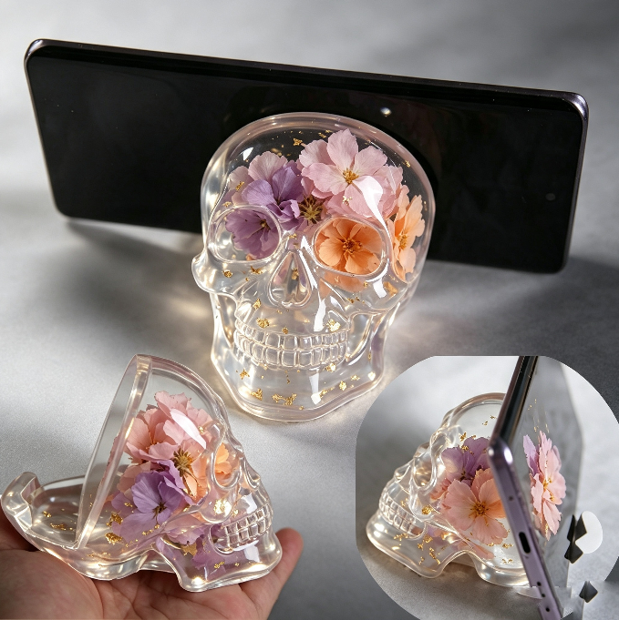 Skull Phone Stand Figurine Resin Mold