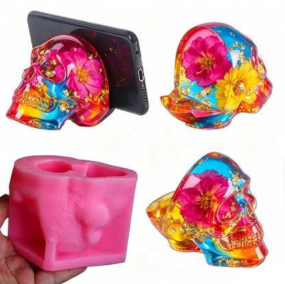 Skull Phone Stand Figurine Resin Mold
