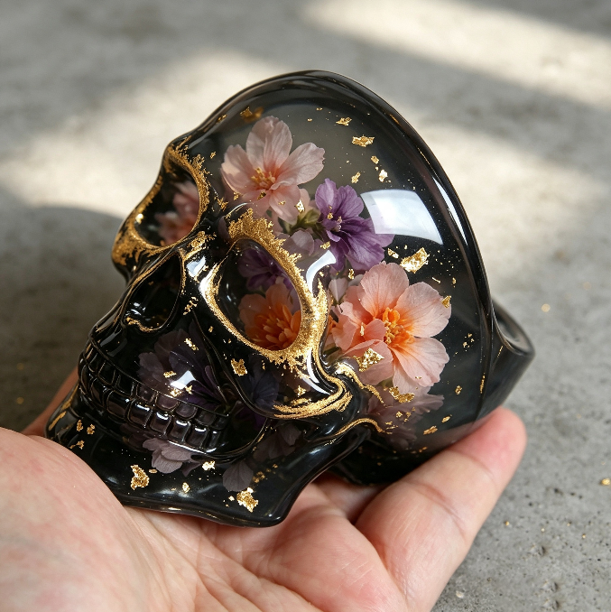 Skull Phone Stand Figurine Resin Mold